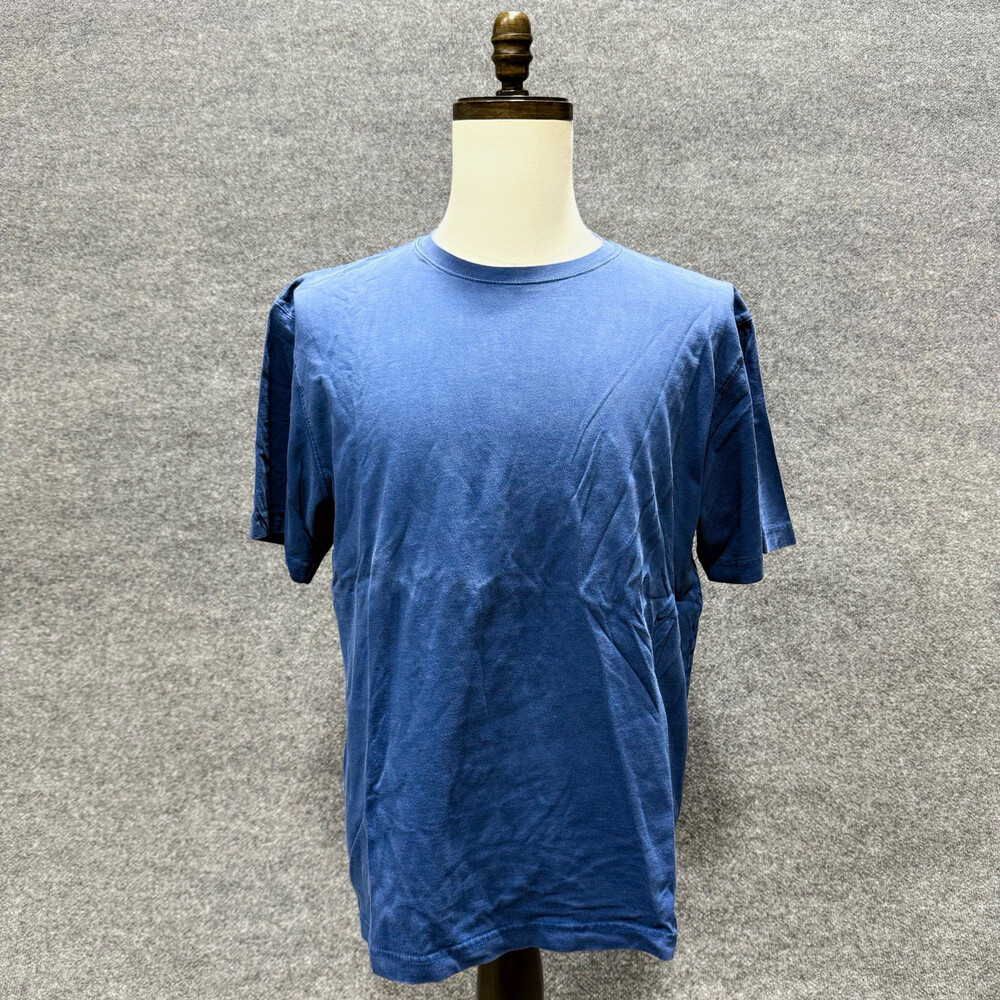 L.L.Bean Mens Medium Blue T Shirt 100% Cotton Short Sleeve Crew Neck Basic Tee